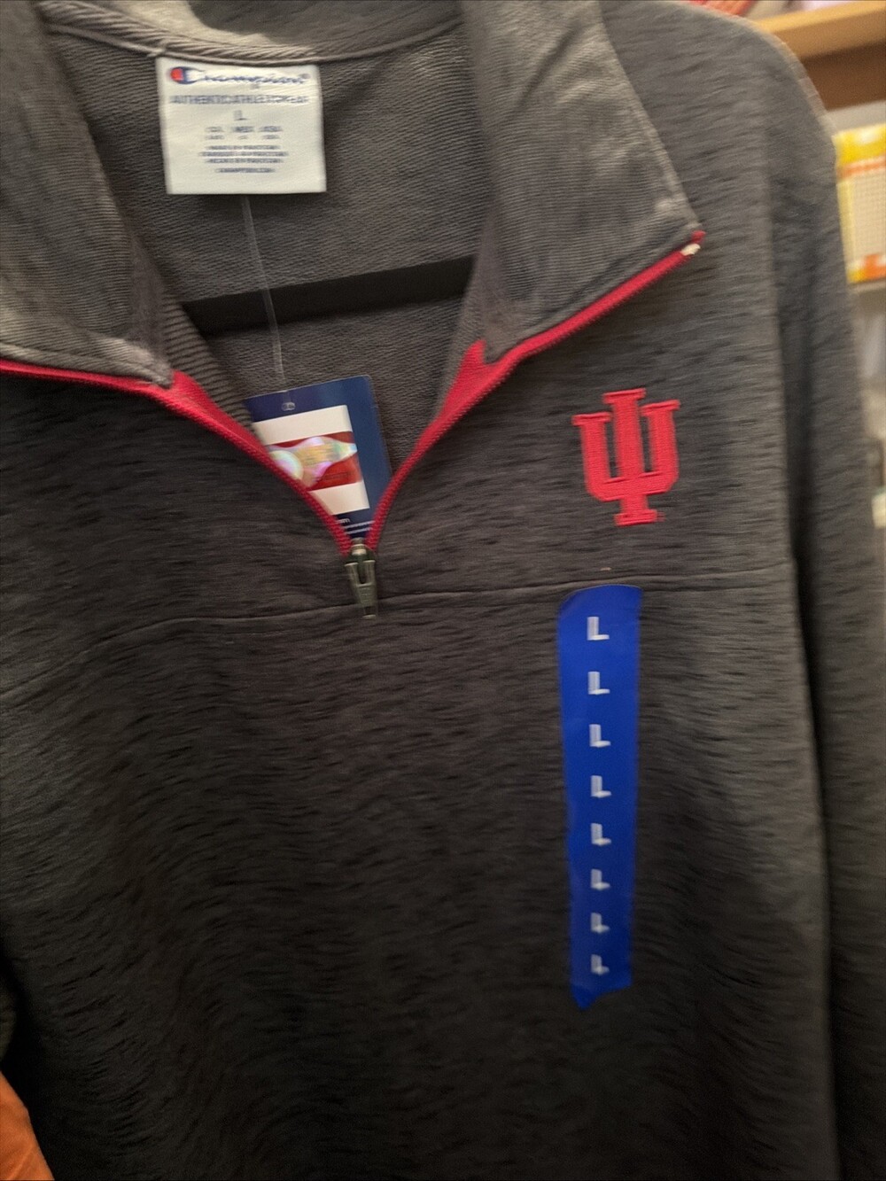 Indiana Hoosiers Quarter Zip Sweatshirt, New With Tags, Size Large